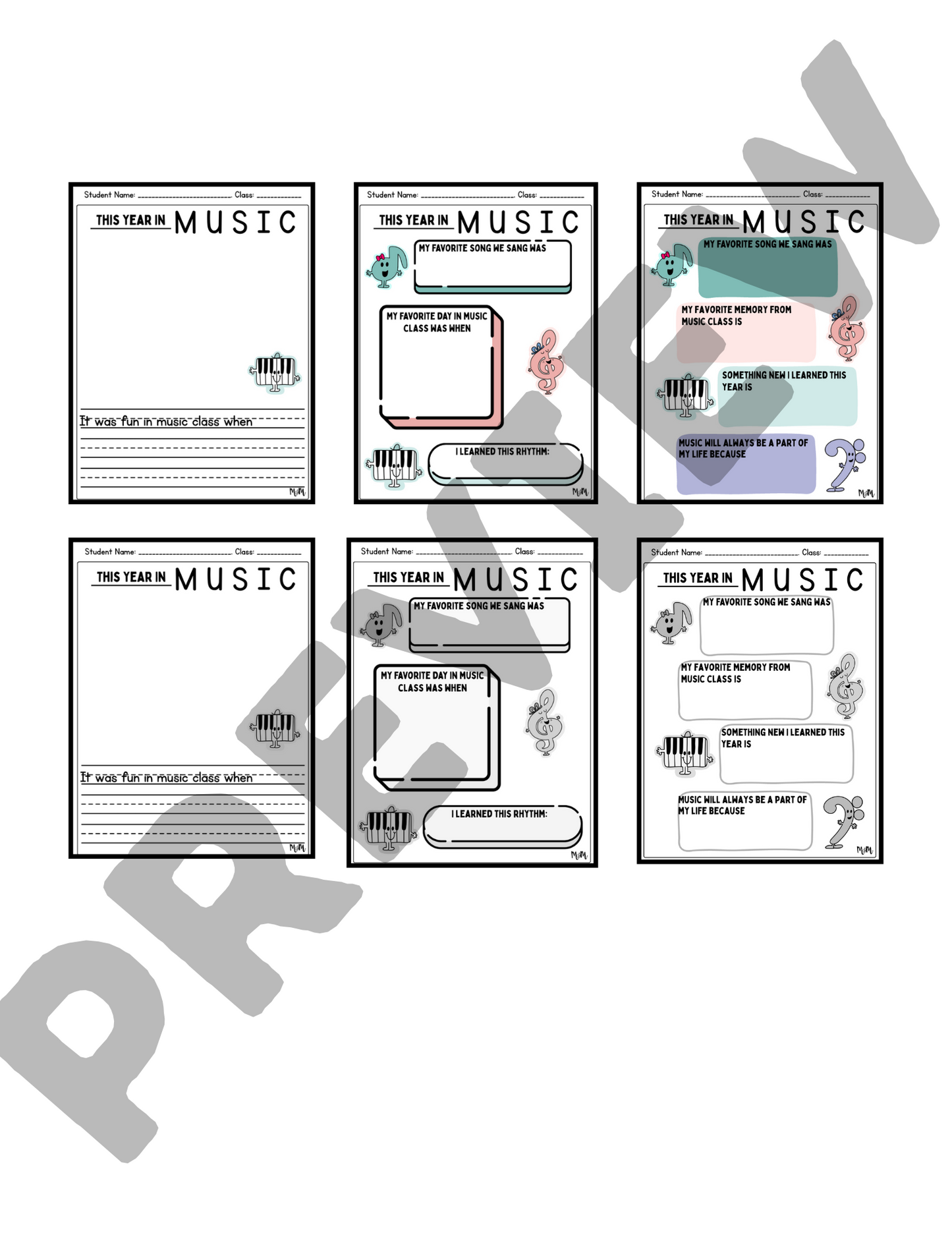 Musically Minted: Musical Memories | End of the Year Music Class Worksheet DIGITAL DOWNLOAD