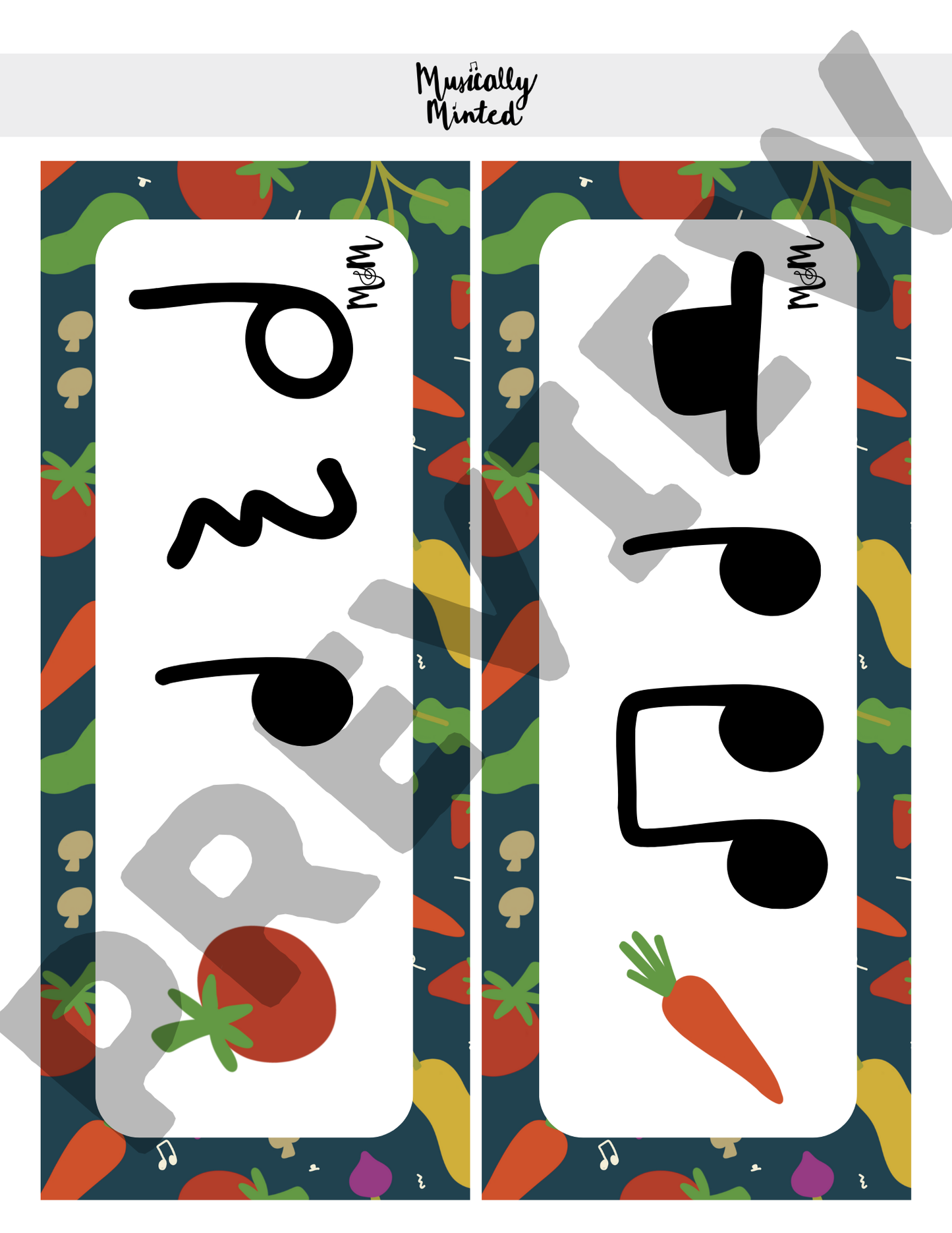 Melody Market: Write the Room Rhythm Veggies Level 2 DIGITAL DOWNLOAD