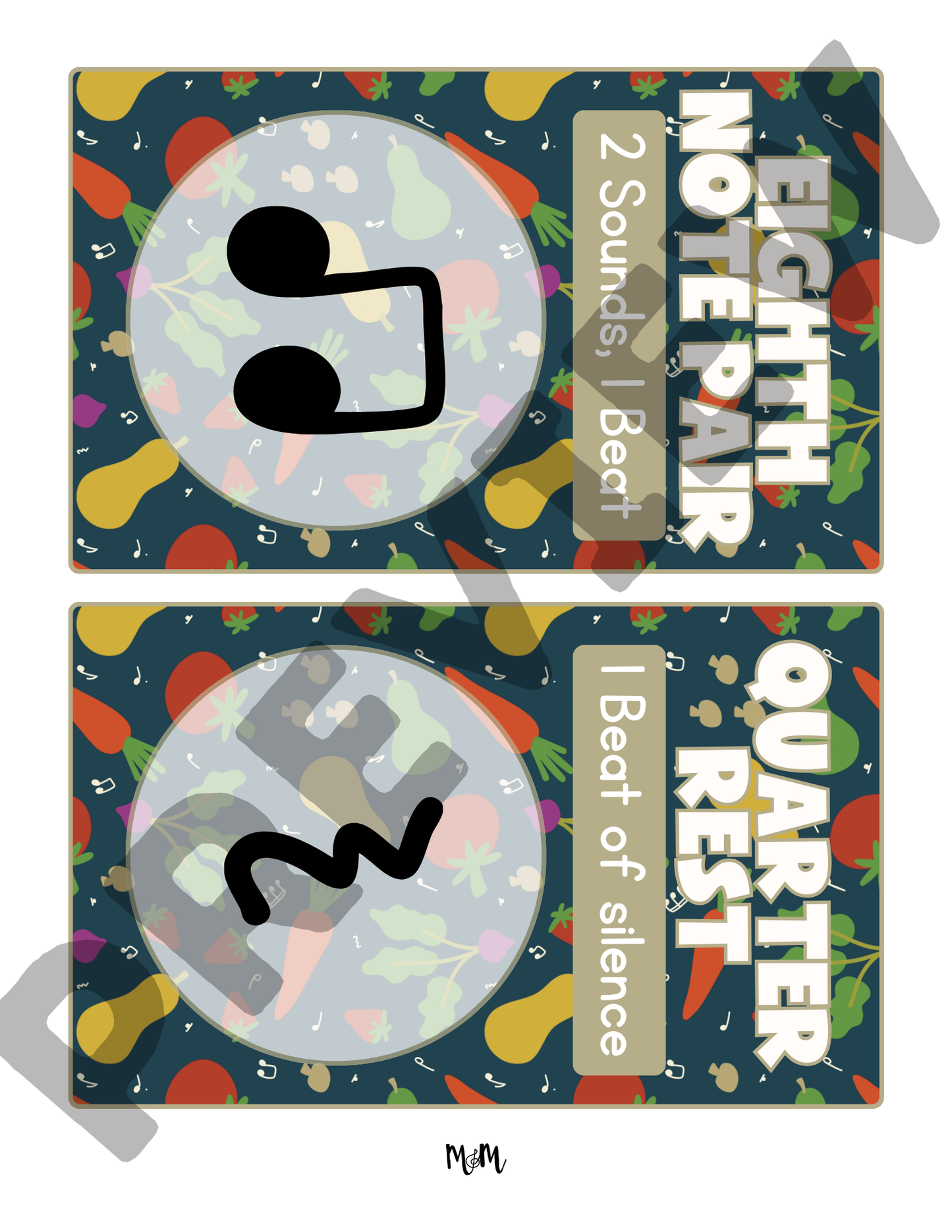 Melody Market: Rhythm Word Wall Vocabulary Cards DIGITAL DOWNLOAD