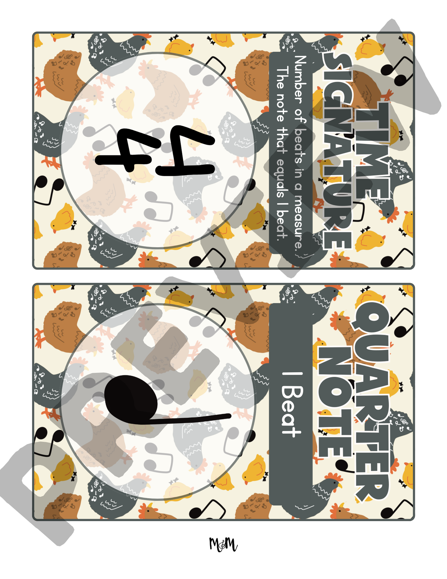 Treble Chickens: Rhythm Word Wall Vocabulary Cards DIGITAL DOWNLOAD