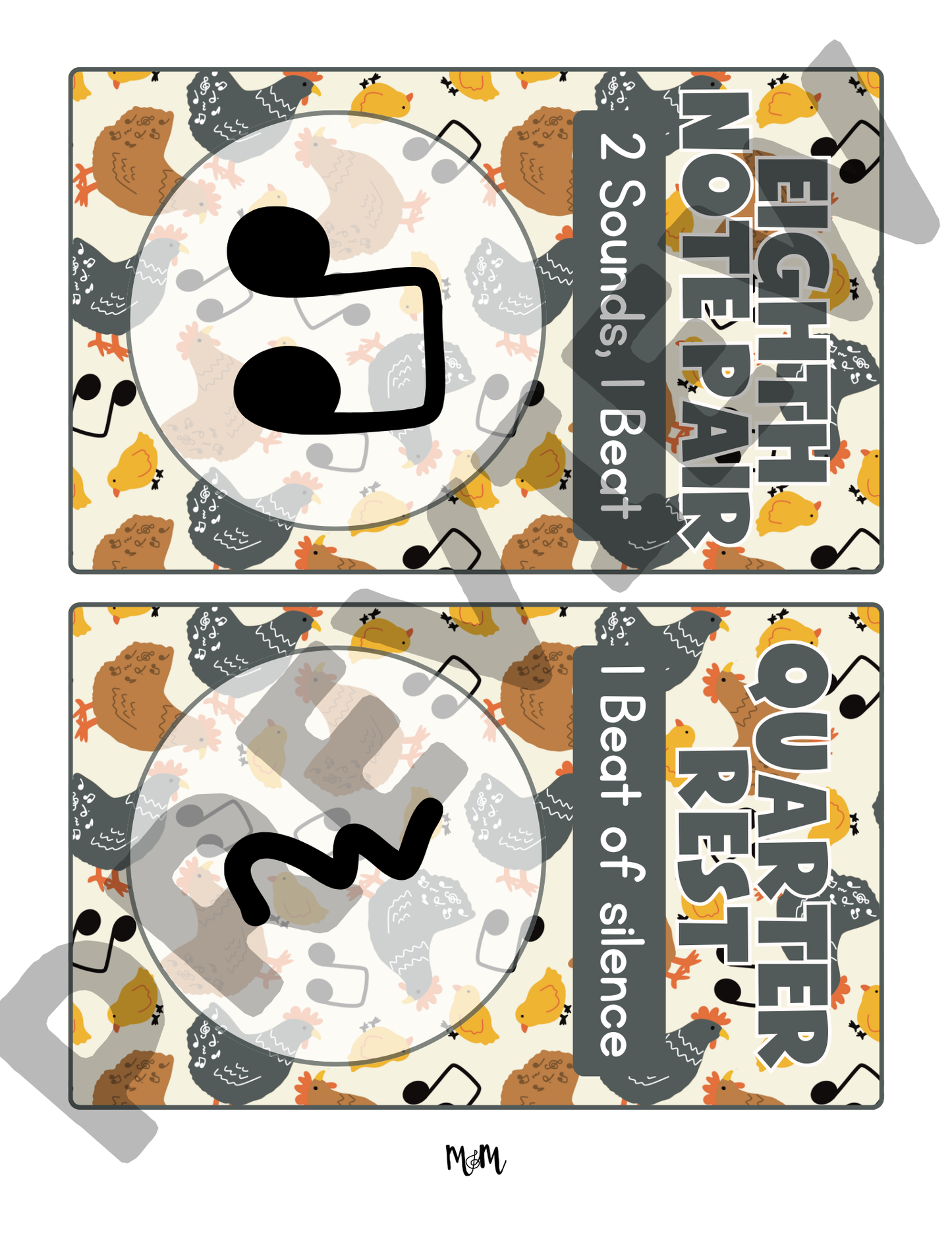 Treble Chickens: Rhythm Word Wall Vocabulary Cards DIGITAL DOWNLOAD