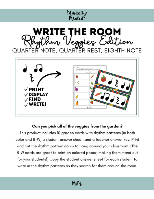 Melody Market: Write the Room Rhythm Veggies DIGITAL DOWNLOAD