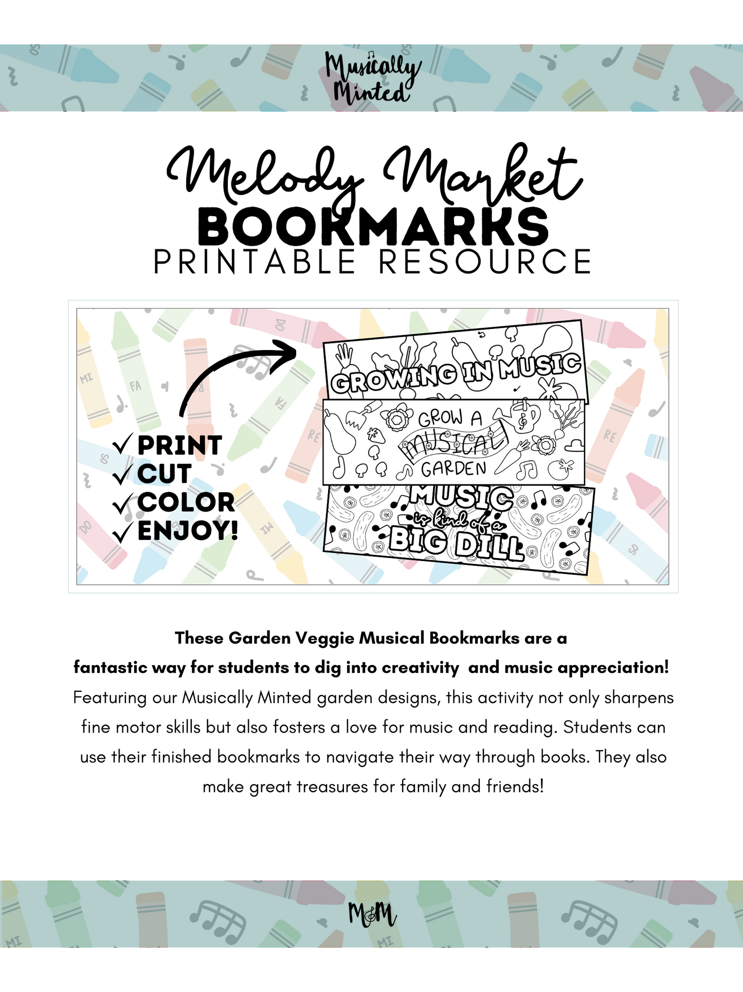 Melody Market: Music Bookmarks DIGITAL DOWNLOAD