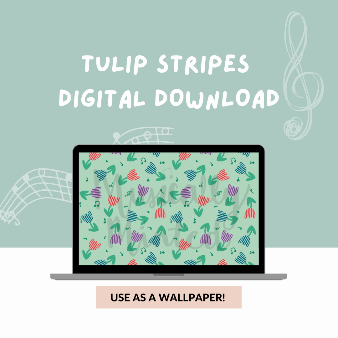 Tulip Stripes Wallpaper DIGITAL DOWNLOAD