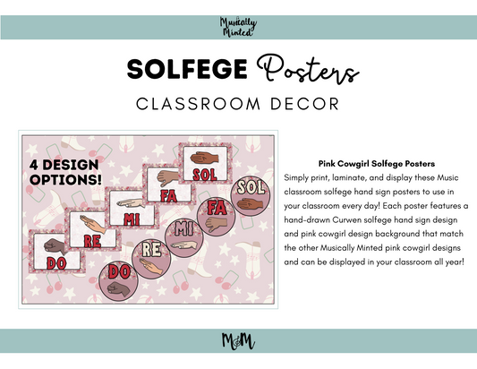 Pink Cowgirl: Solfege Posters DIGITAL DOWNLOAD