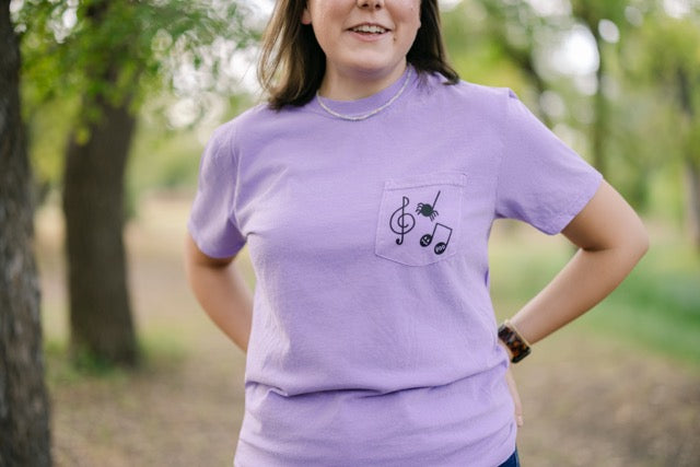 Spooky Music Note Pocket T-Shirt