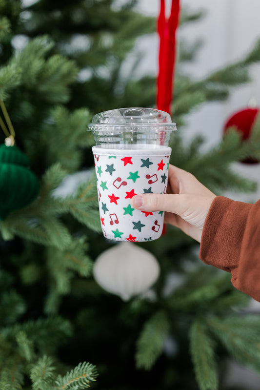 Holly Jolly Stars Coffee Coozie
