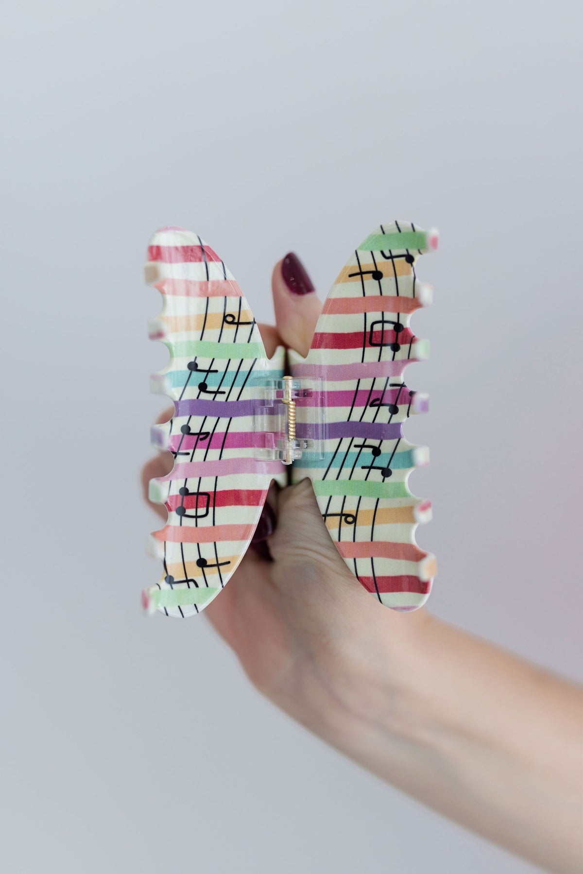 Rainbow Stripes Claw Clip