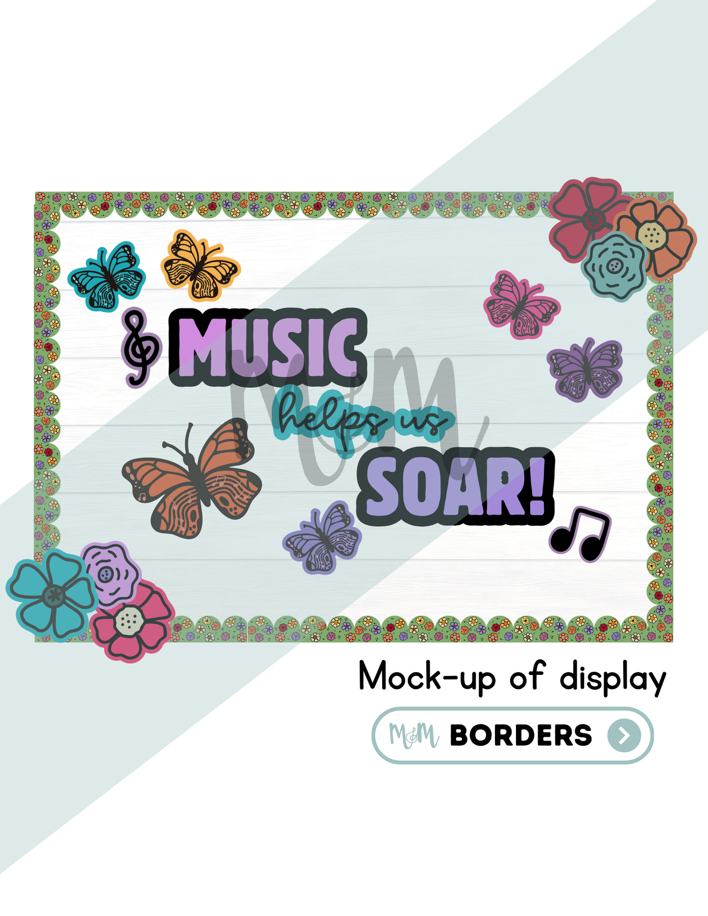 Music Helps Us Soar Bulletin Board Set | Butterfly Music Classroom Decor DIGITAL DOWNLOAD