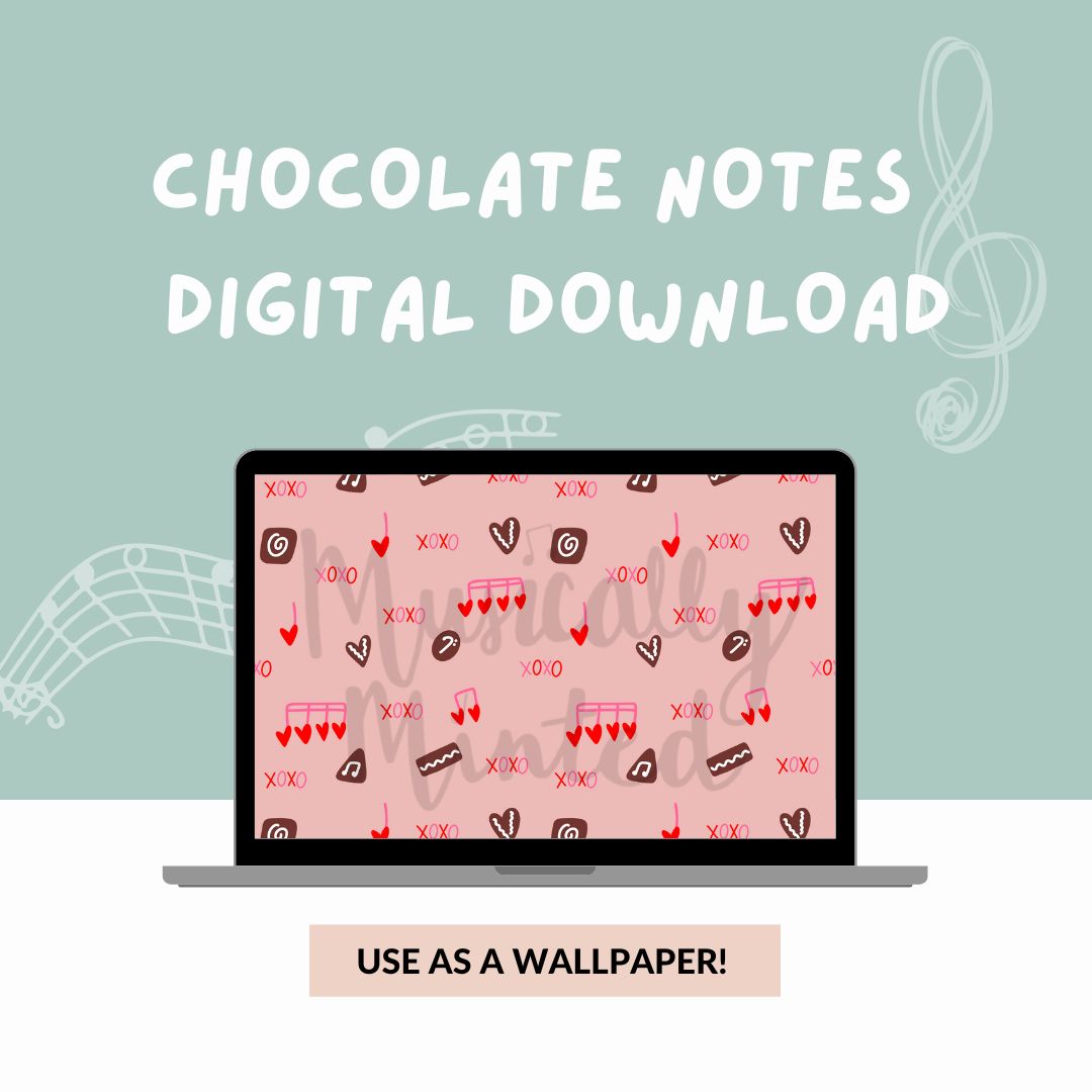 Chocolate Notes Wallpaper DIGITAL DOWNLOAD
