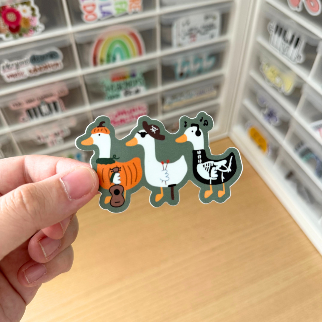 Spooky Goose Trio Sticker