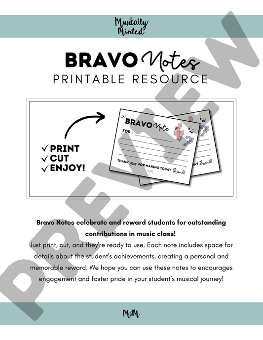 Musically Minted: Bravo Notes DIGITAL DOWNLOAD