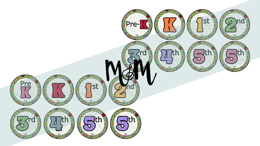 Spring Garden: Grade Level Labels DIGITAL DOWNLOAD