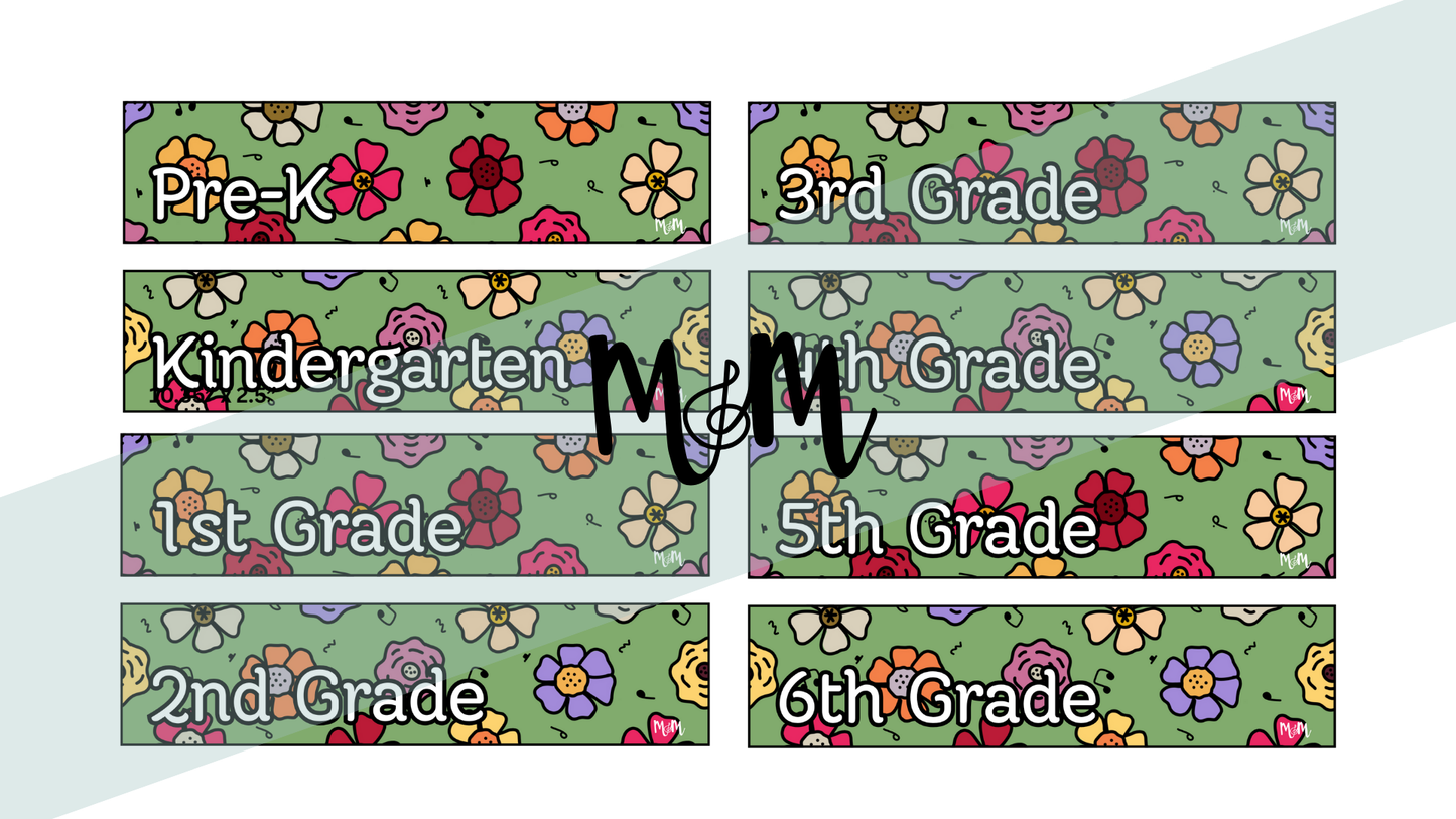 Spring Garden: Grade Level Labels DIGITAL DOWNLOAD