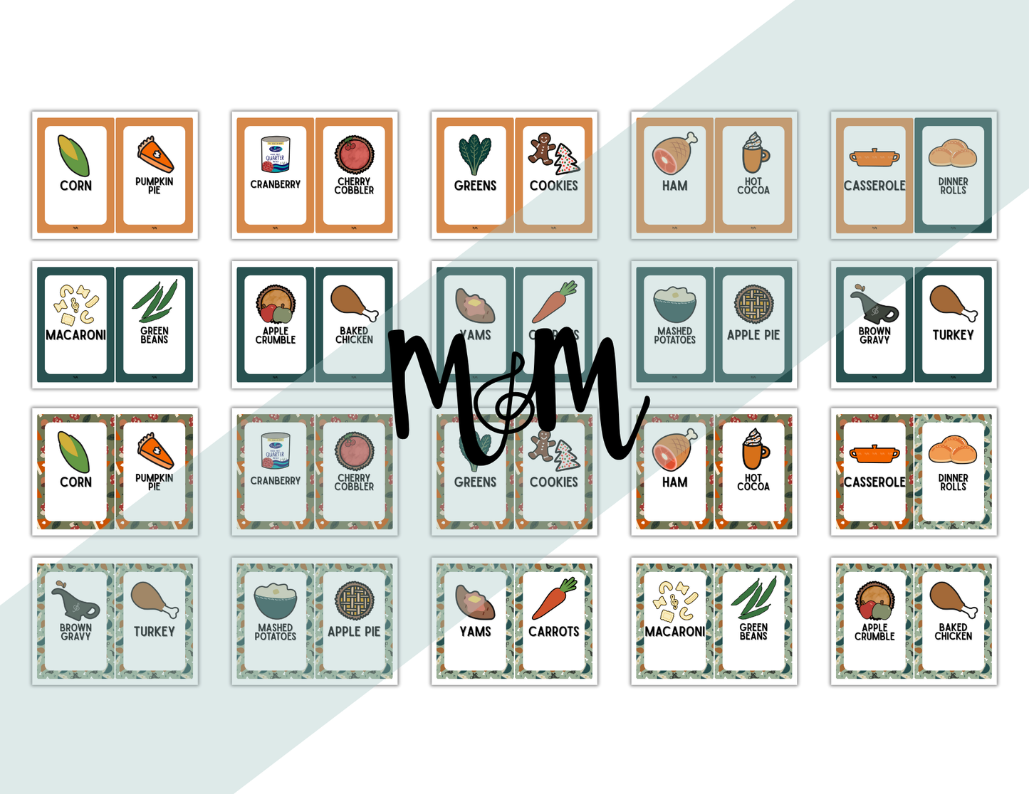 Thanksgiving Dinner Rhythms | Level 2 | Rhythm Decoding Activity and Cards DIGITAL DOWNLOAD