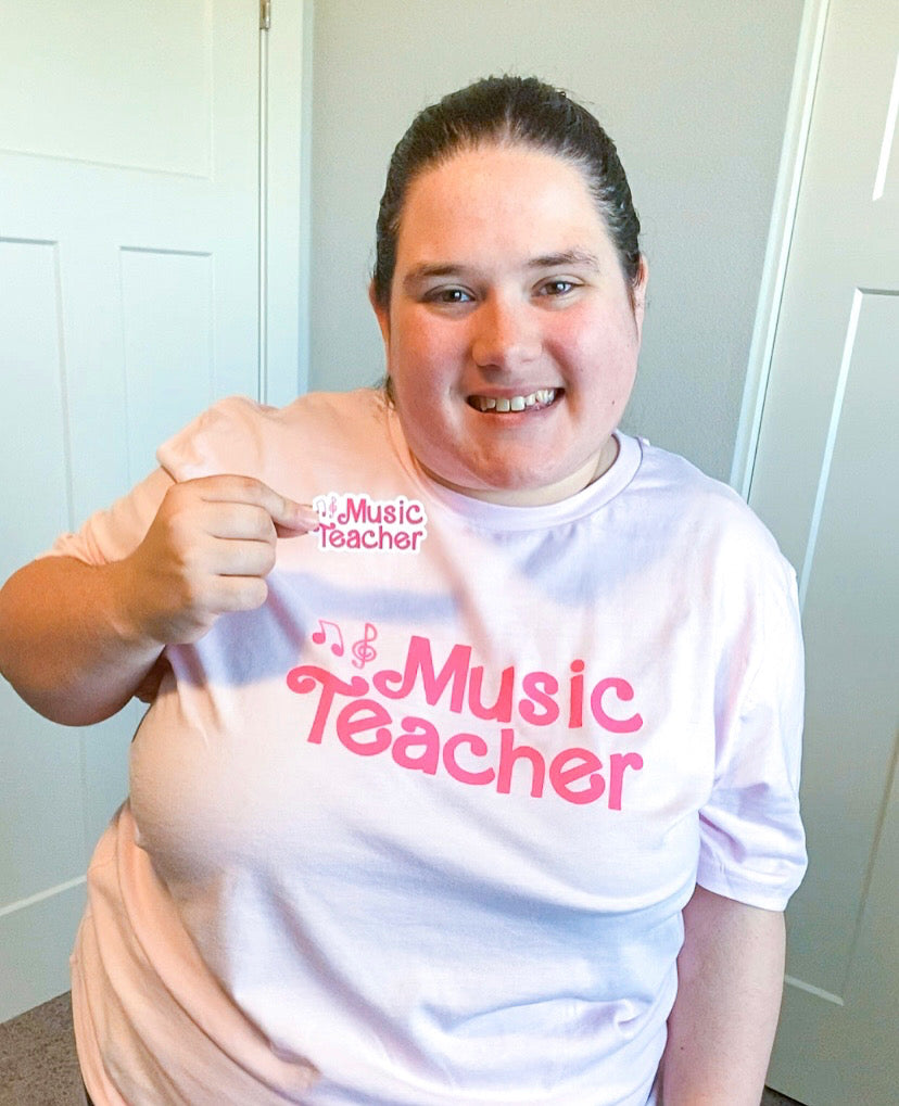 Pink Music Teacher T-Shirt