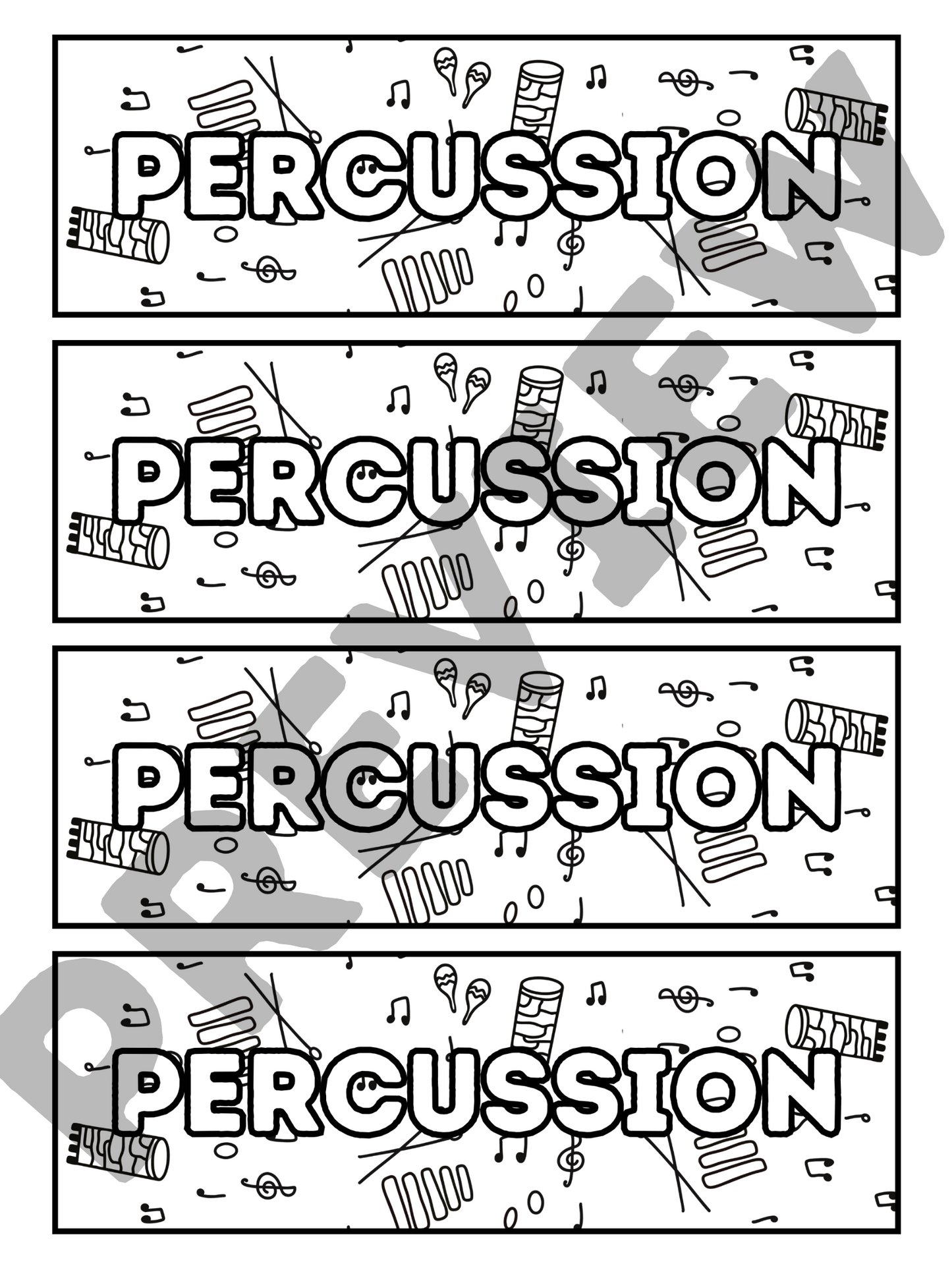 Instrument Family: Music Bookmarks DIGITAL DOWNLOAD