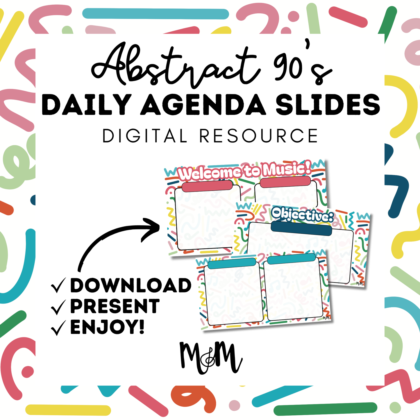 Abstract 90's: Agenda Slides DIGITAL DOWNLOAD