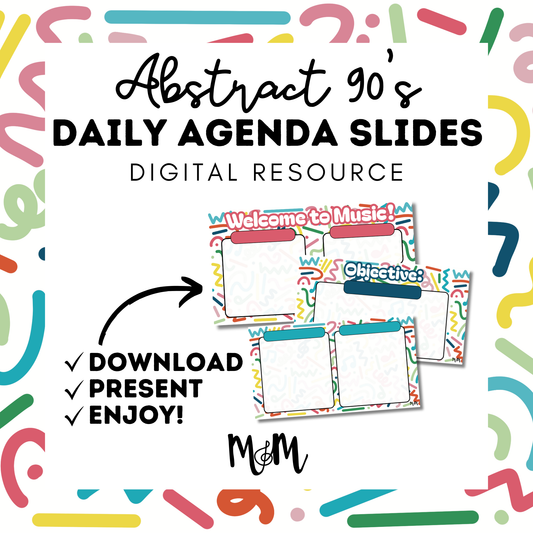 Abstract 90's: Agenda Slides DIGITAL DOWNLOAD