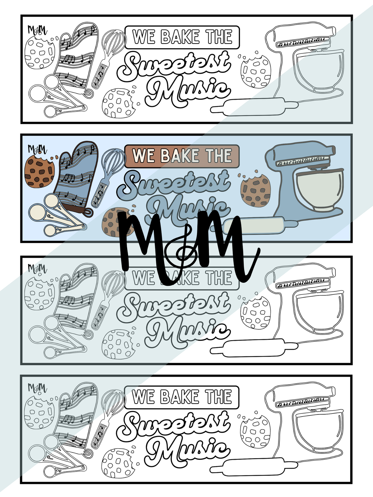 Baking Sweet Music | Music Bookmarks | Printable Coloring Activity DIGITAL DOWNLOAD