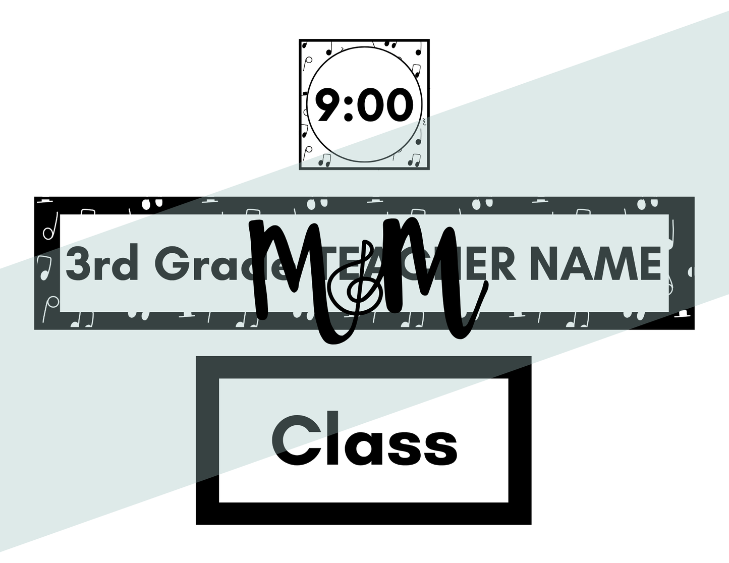Concert Black: Pocket Chart Schedule Cards DIGITAL DOWNLOAD