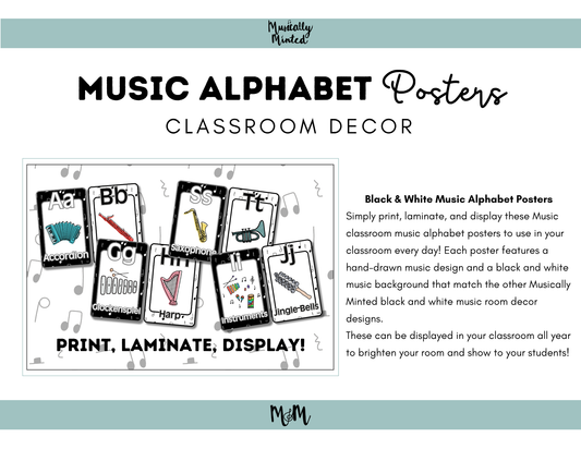 Concert Black: Music Alphabet DIGITAL DOWNLOAD