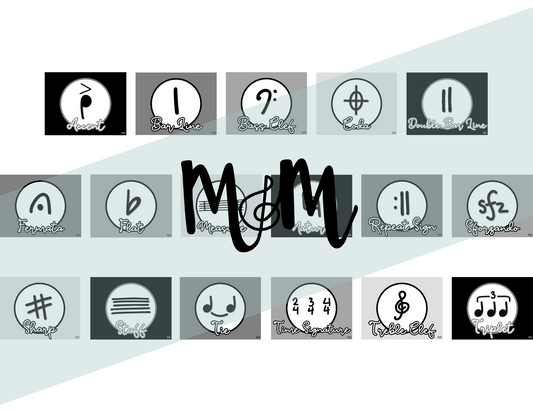 Concert Black: Music Symbols Posters DIGITAL DOWNLOAD