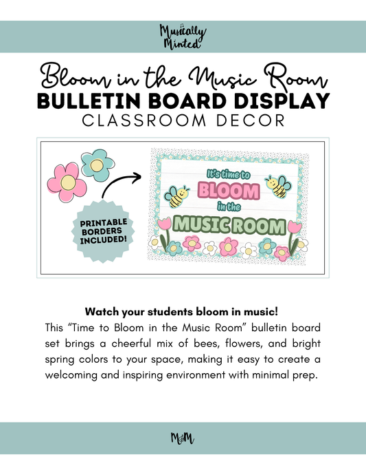 It's Time to Bloom in the Music Room Bulletin Board Set | Music Classroom Decor DIGITAL DOWNLOAD