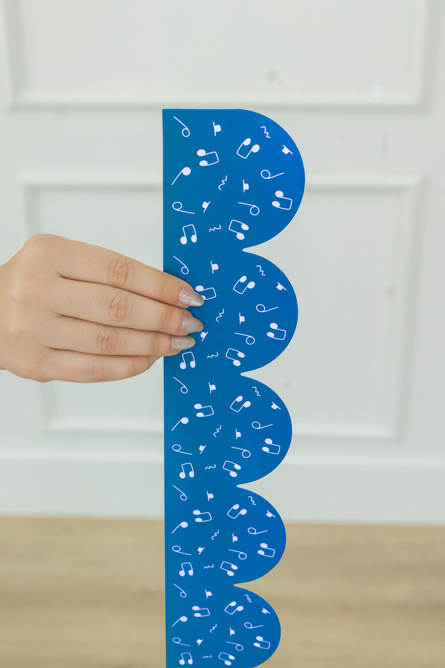 Blue Music Notes Scallop Bulletin Board Border