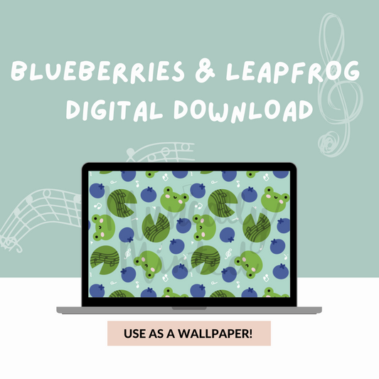 Blueberries and Leapfrog Wallpaper DIGITAL DOWNLOAD