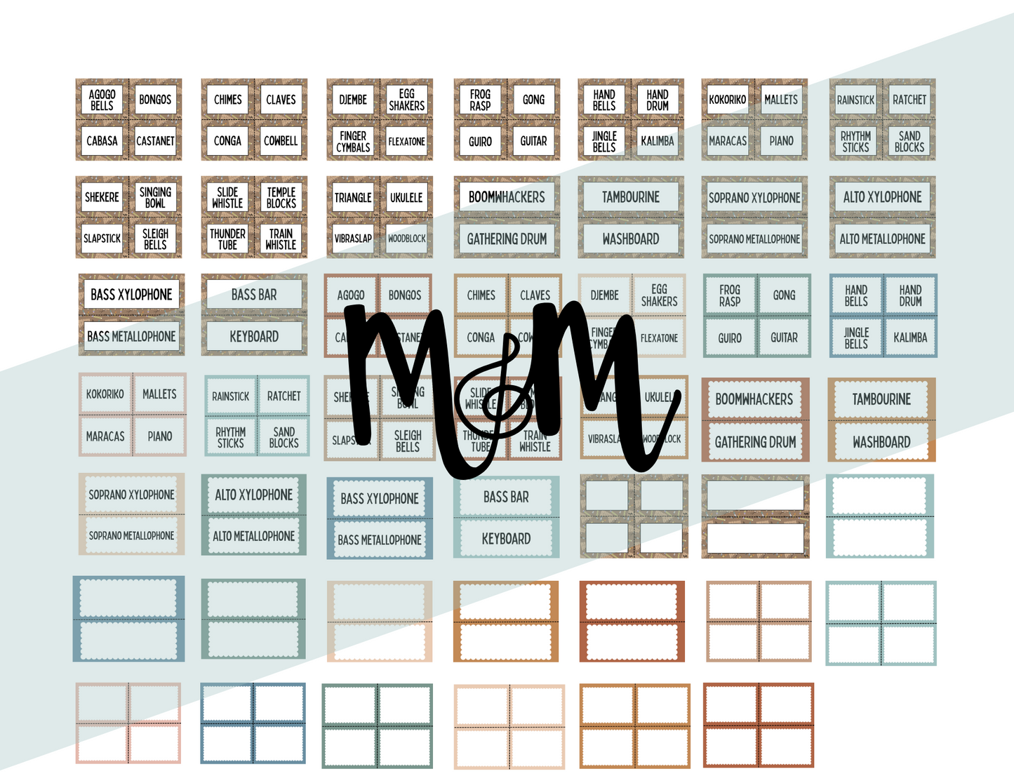 Boho Neutral: Instrument Labels DIGITAL DOWNLOAD