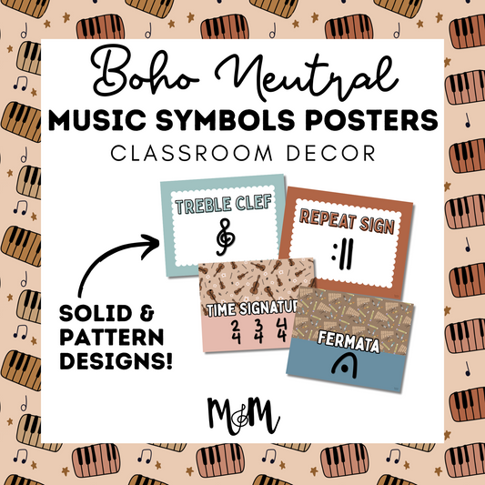 Boho Neutral: Music Symbols Posters DIGITAL DOWNLOAD