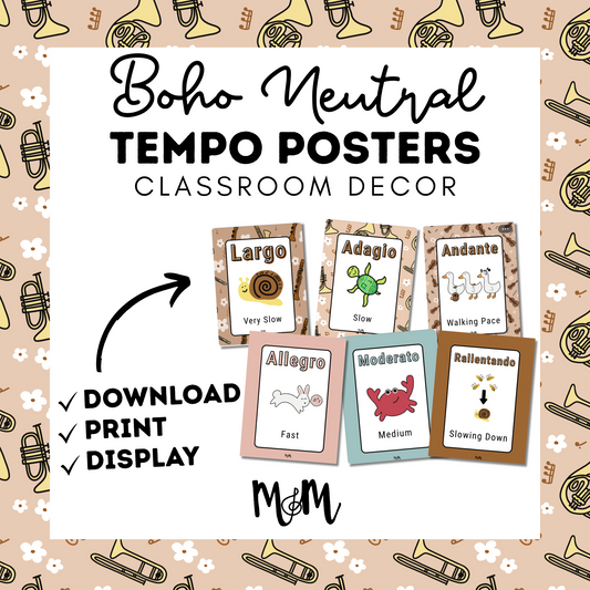 Boho Neutral: Tempo Posters DIGITAL DOWNLOAD