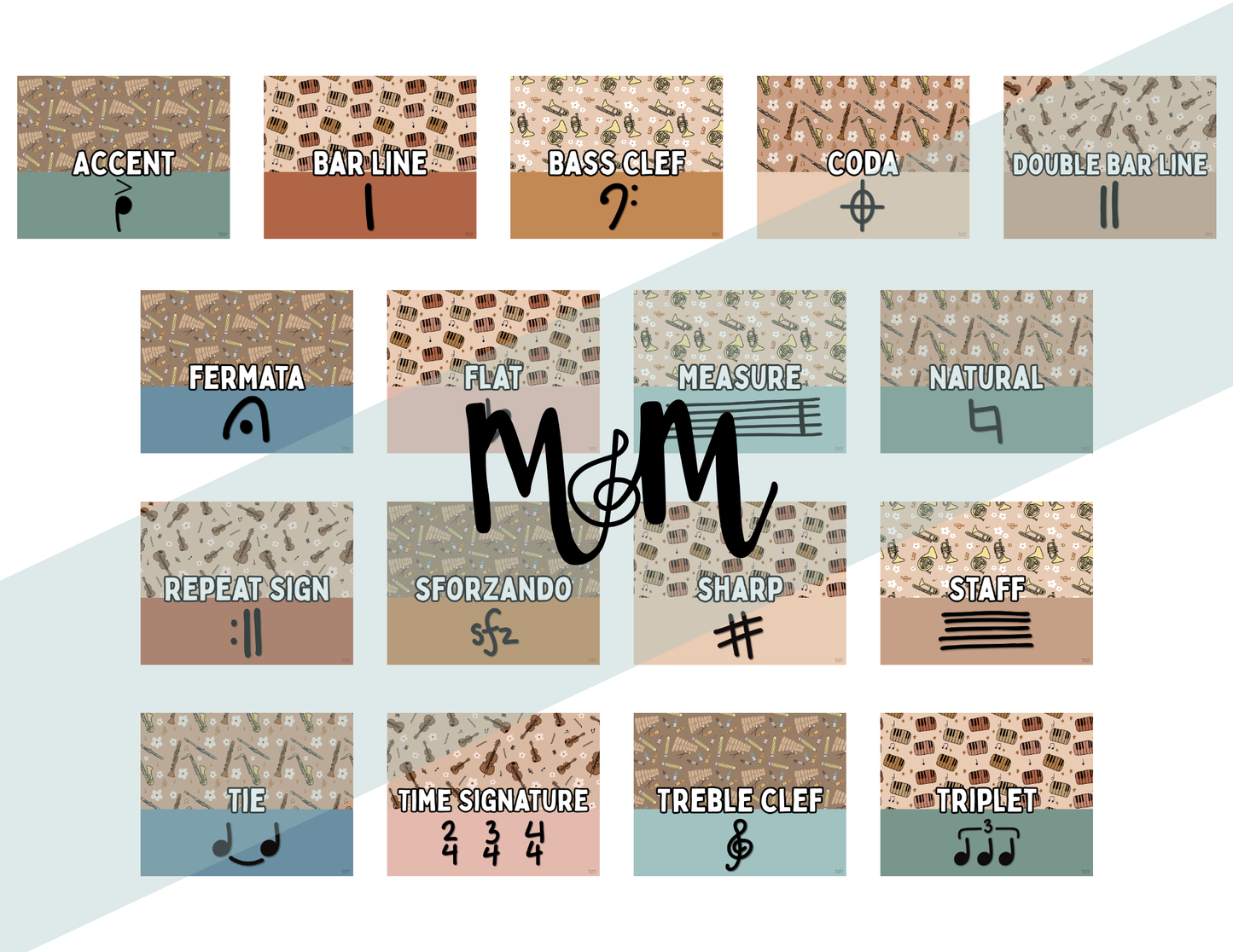 Boho Neutral: Music Symbols Posters DIGITAL DOWNLOAD