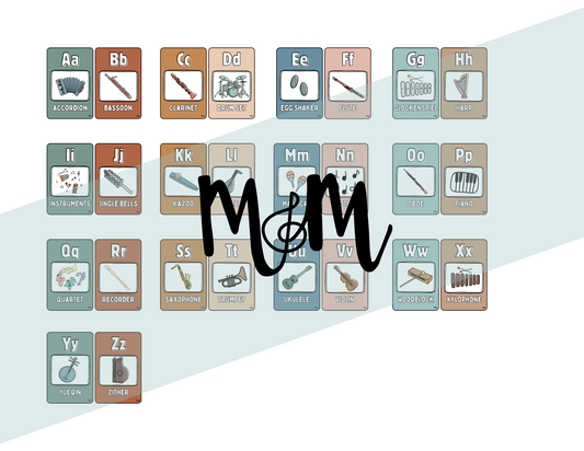 Boho Neutral: Music Alphabet DIGITAL DOWNLOAD