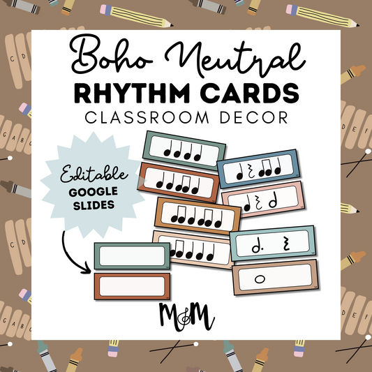Boho Neutral: Rhythm Cards DIGITAL DOWNLOAD
