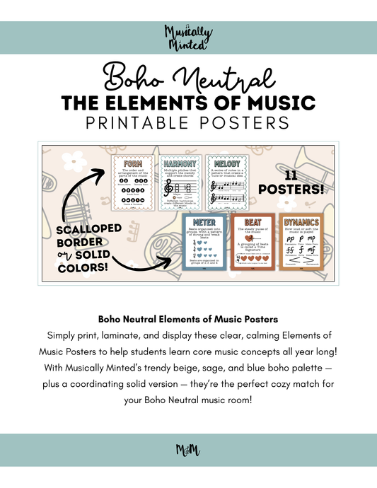Boho Neutral: Elements of Music DIGITAL DOWNLOAD