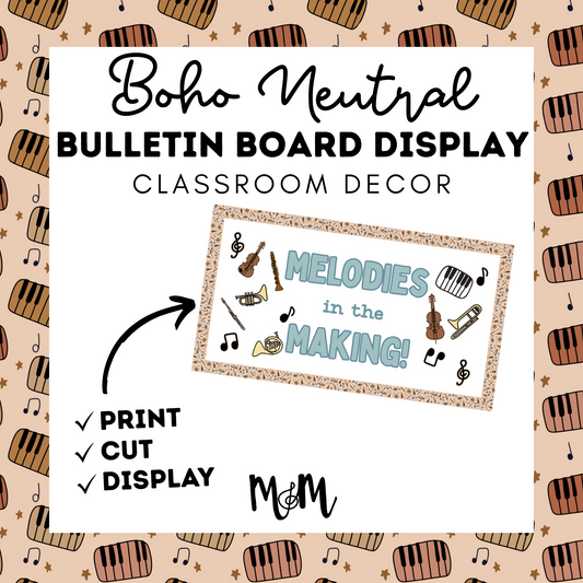 Boho Neutral: Bulletin Board DIGITAL DOWNLOAD