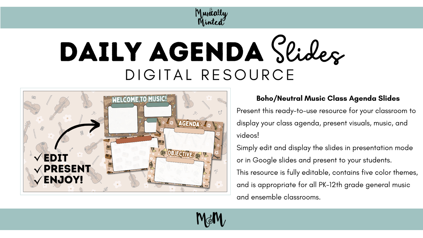Boho Neutral: Agenda Slides DIGITAL DOWNLOAD
