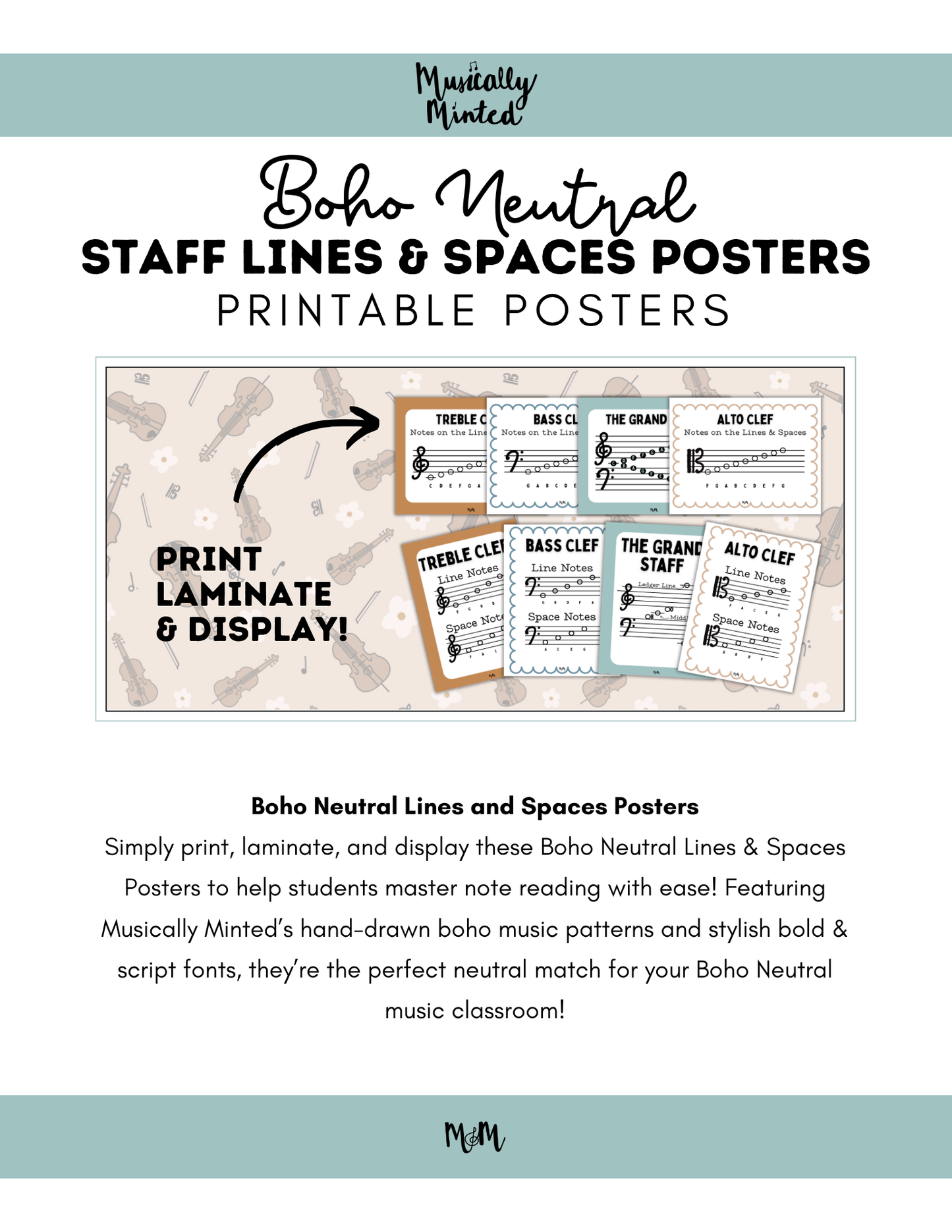 Boho Neutral: Lines & Spaces Posters DIGITAL DOWNLOAD