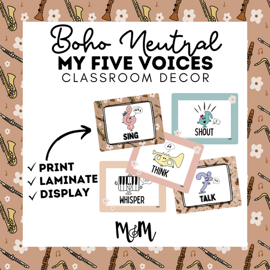Boho Neutral: Five Voices Posters DIGITAL DOWNLOAD