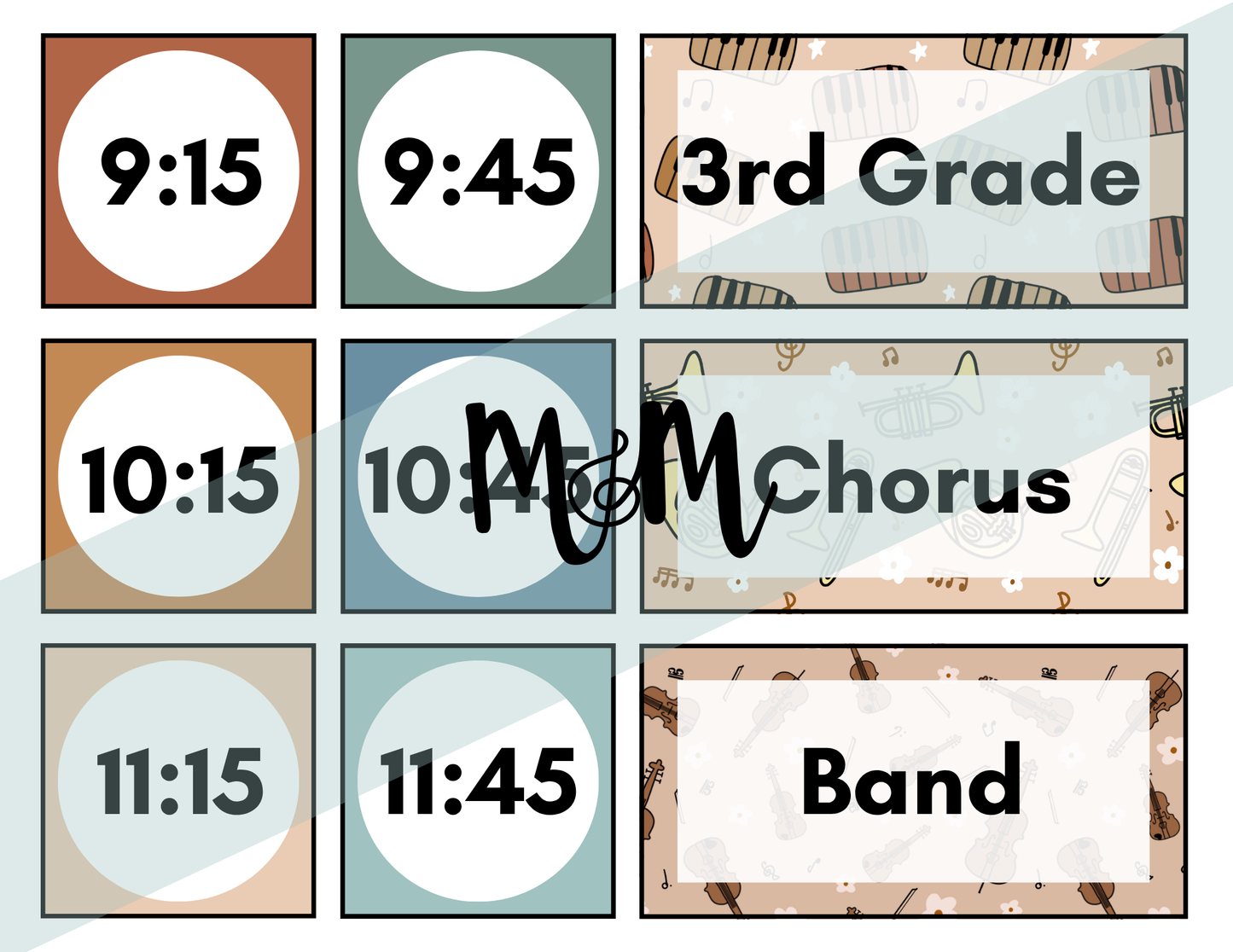 Boho Neutral: Pocket Chart Schedule Cards DIGITAL DOWNLOAD