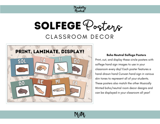 Boho Neutral: Solfege Posters DIGITAL DOWNLOAD
