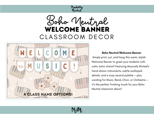 Boho Neutral: Welcome Banner DIGITAL DOWNLOAD