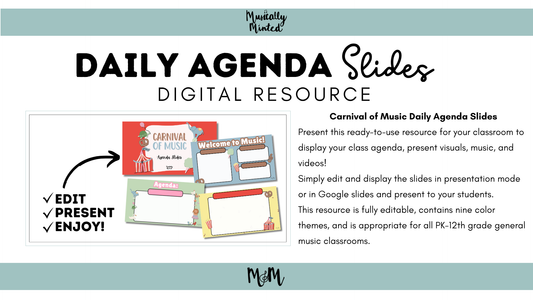Carnival of Music: Daily Agenda Slides | Music Classroom Digital Resource