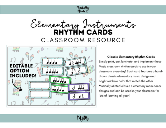 Elementary Instruments: Rhythm Cards DIGITAL DOWNLOAD