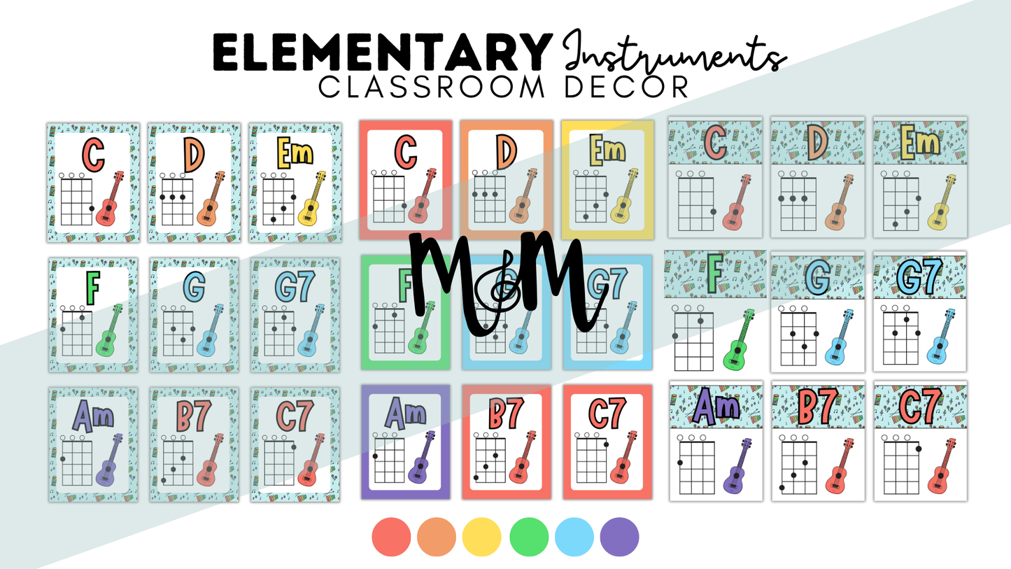 Elementary Instruments: Ukulele Chord Posters DIGITAL DOWNLOAD