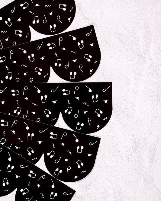 Black + White Music Note Bulletin Board Border