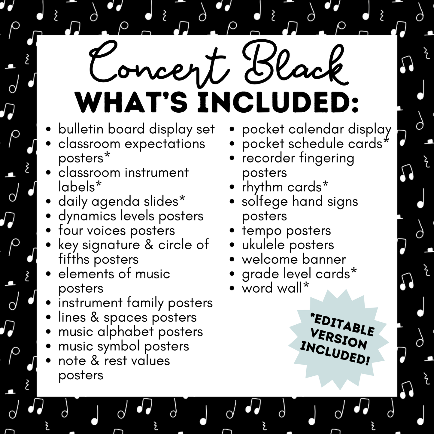Concert Black COMPLETE Decor Bundle DIGITAL DOWNLOAD