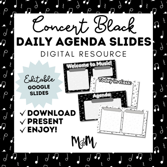Concert Black: Agenda Slides DIGITAL DOWNLOAD